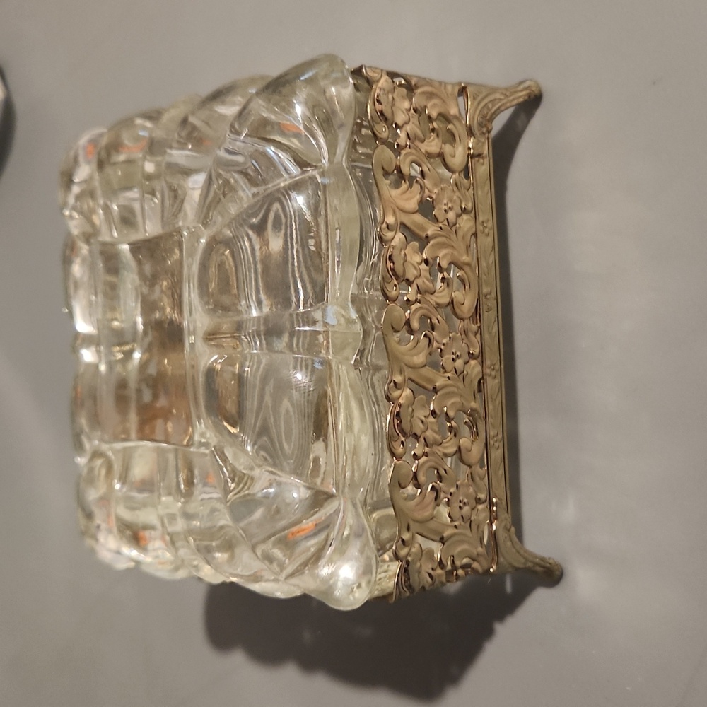 Vintage glass jewelry box